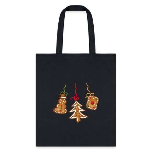 Christmas Cookies. Snowman with tree, gingerbread. - Tote Bag