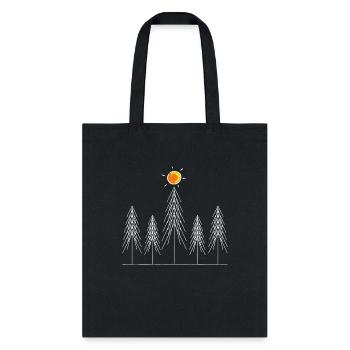 Minimalist Pine Tree Design Sun Graphic - Tote Bag - black - Front