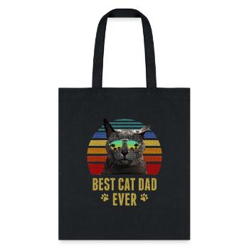 Russian Blue Cat Best Cat Dad Ever Beach Vibe - Tote Bag - black - Front