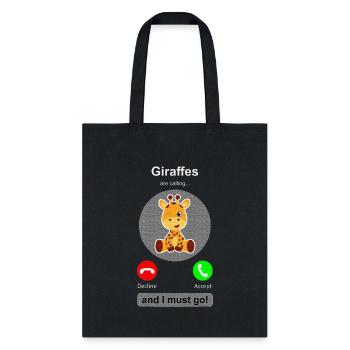 Giraffe Phone Screen Giraffes Calling Giraffes - Tote Bag - black - Front