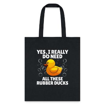 Rubber Duck Art Yellow Rubber Ducky Duck Lover - Tote Bag - black - Front