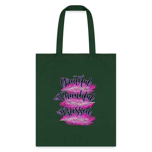 pink feathers grateful thankful blessed - Tote Bag