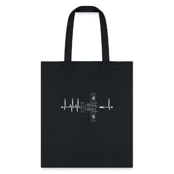 A10 Thunderbolt Airplane Pulse EKG Pilot Heartbeat - Tote Bag - black - Front