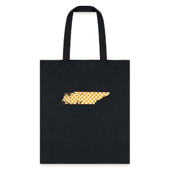 Tennessee State White And Orange Checkerboard Tee - Tote Bag - black - Front