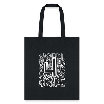 4th Grade Typography Team Fourth Grade - Tote Bag - black - Front