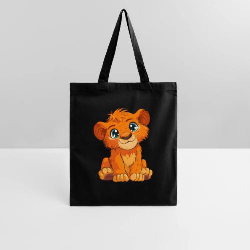 Sweet Cartoon Lion Cub with Big Innocent Eyes - Tote Bag
