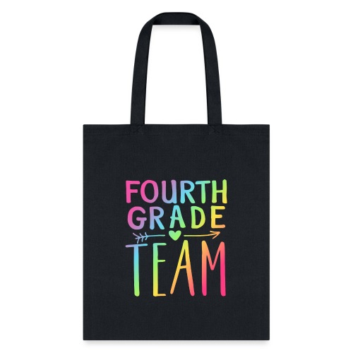 Fourth Grade Team Neon Rainbow Teacher T-Shirts - Tote Bag