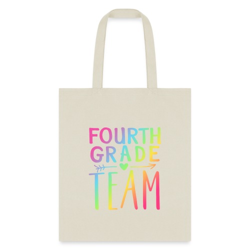 Fourth Grade Team Neon Rainbow Teacher T-Shirts - Tote Bag