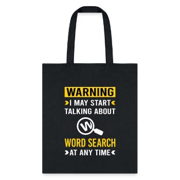 Warning Word Search - Tote Bag - black - Front