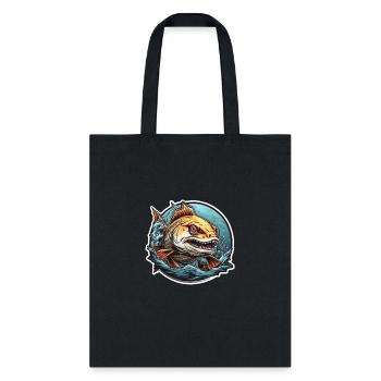 fishing and strike a fish - Tote Bag - black - Front