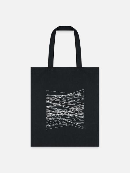 geometric lines design - Tote Bag - black