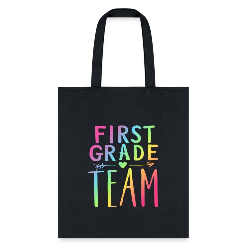 First Grade Team Neon Rainbow Teacher T-Shirts - Tote Bag