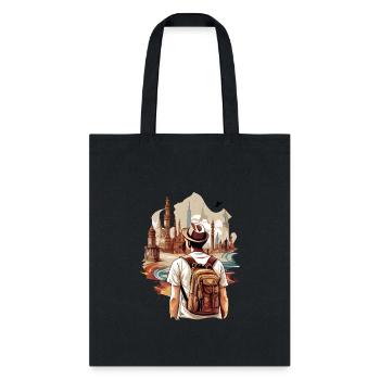 funny travel design for travelers, travel lovers - Tote Bag - black - Front