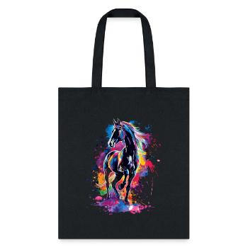 Watercolor Design For Horse Lovers - Tote Bag - black - Front