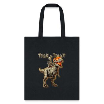 Prehistoric Halloween: Trick or Treat Rex - Tote Bag - black - Front