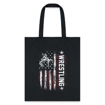 Usa Flag Wrestling American Flag Wrestling Wrestle - Tote Bag - black - Front