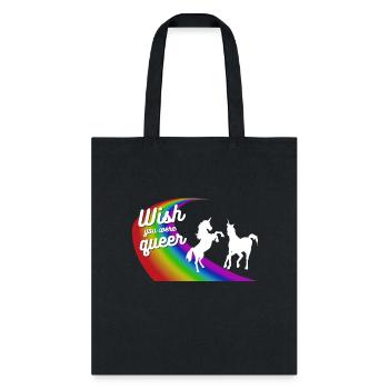 Wish You Were Queer - Tote Bag - black - Front