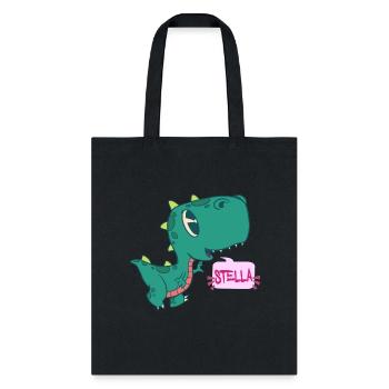 STELLA - Lovely girl name with cute dinosaur - Tote Bag - black - Front