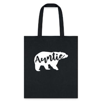 Auntie Bear Aunt Life Camping Camper Campfire - Tote Bag - black - Front