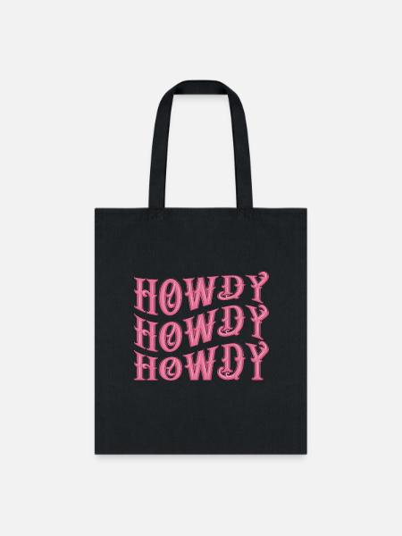 Howdy Rodeo Western Country Southern Cowgirl - Tote Bag - black