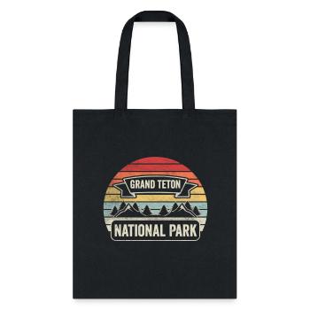 Vintage Retro Grand Teton National Park Map - Tote Bag - black - Front