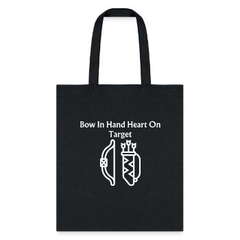 Bow in Hand Heart on Target - Tote Bag - black - Front