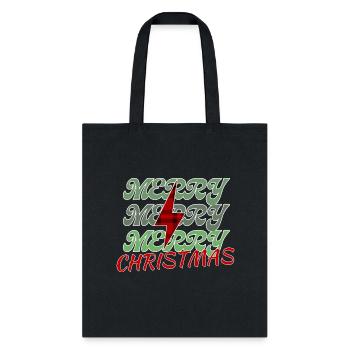 Merry christmas with lightning bolt - Tote Bag - black - Front