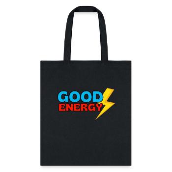 GOOD ENERGY- Flash Of Lightning Yellow - Tote Bag - black - Front