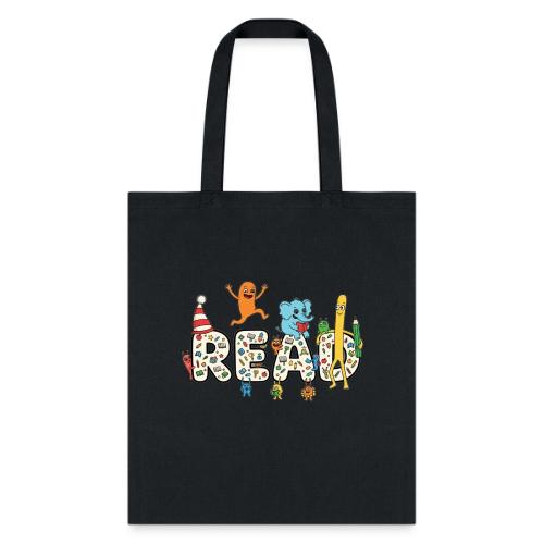 Whimsical READ Kids Cartoon - Tote Bag