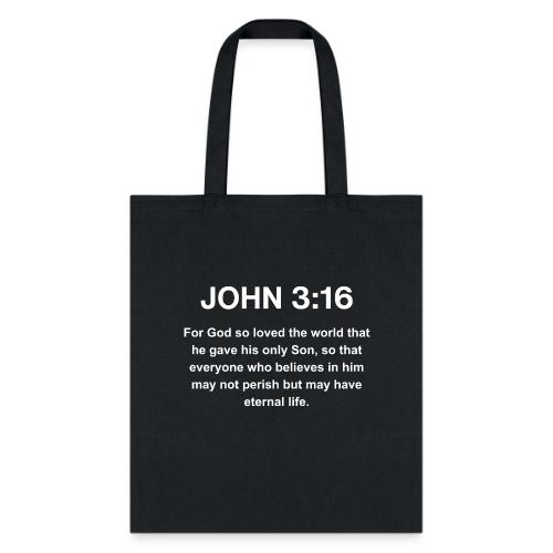 John 3:16 Christian Apparel â White - Tote Bag