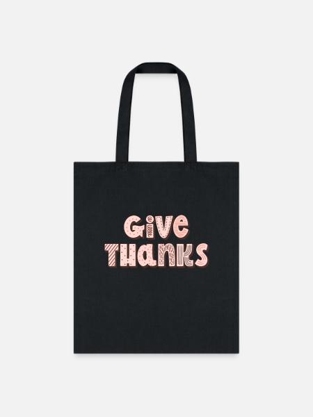 50 give thanks - Tote Bag - black