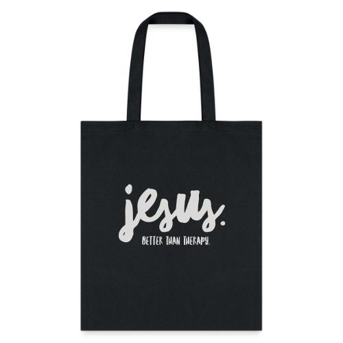 Jesus Better than therapy design 1 in light blue - Tote Bag