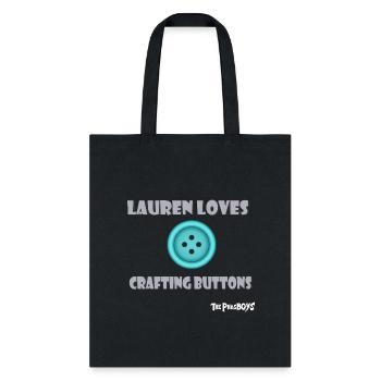 Lauren loves crafting buttons - Tote Bag - black - Front