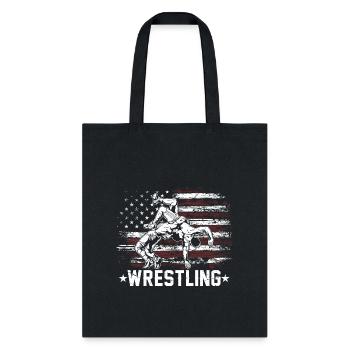 Usa Flag Wrestling American Flag Wrestling Wrestle - Tote Bag - black - Front
