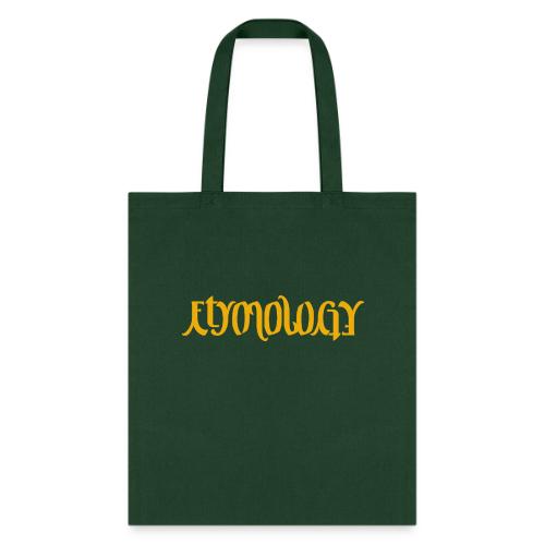 Yellow Etymology Ambigram - Tote Bag