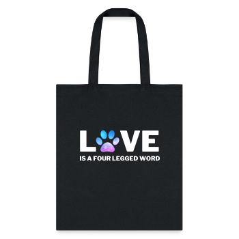 Four Legged Friend Cat/Dog Love - Cute Pet Lover - Tote Bag - black - Front