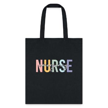 Emergency Nurse Shirt ER Nurse ED Nursing - Tote Bag - black - Front