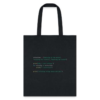 WHY I LOVE FISHING PYTHON CODE - Tote Bag - black - Front