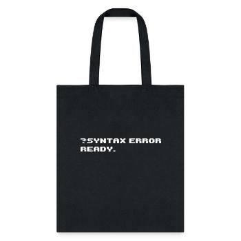 SYNTAX ERROR 8 bit retro computer - Tote Bag - black - Front