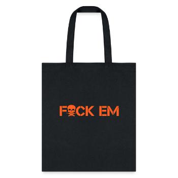 F_CK EM | Skull Cross Machine Guns | Orange versio - Tote Bag - black - Front