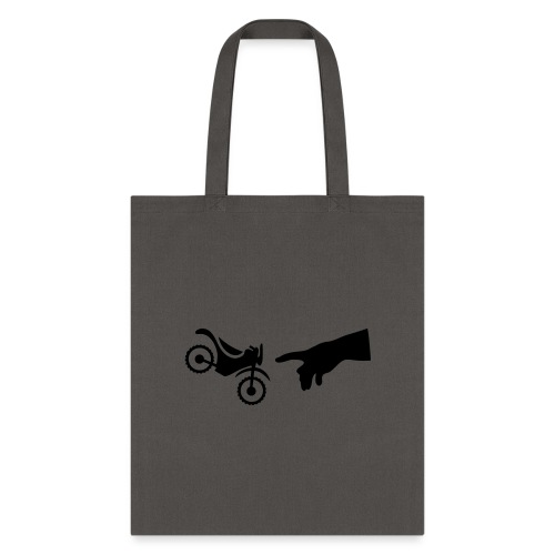 The hand of god brakes a motorcycle as an allegory - Tote Bag