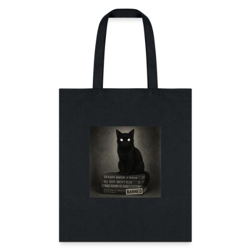Cat on Banned Books - Tote Bag