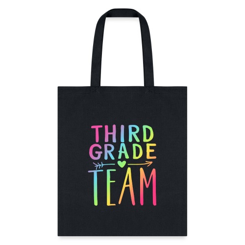 Third Grade Team Neon Rainbow Teacher T-Shirts - Tote Bag