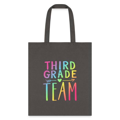 Third Grade Team Neon Rainbow Teacher T-Shirts - Tote Bag