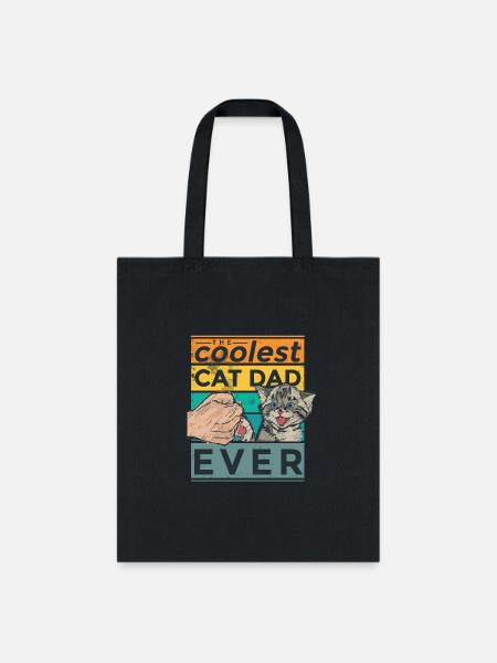 Coolest Cat Dad - Tote Bag - black