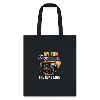Toyota hilux my fun begins where roads ends - Tote Bag - black - Front