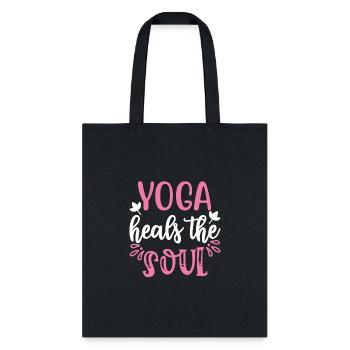 funny yoga heals the soul - Tote Bag - black - Front