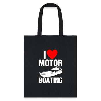 I Love Motor Boating Boater - Tote Bag - black - Front