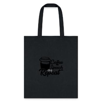 Coffee Speech Repeat - Tote Bag - black - Front