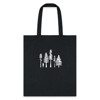 Pine Tree Hiking in White - Tote Bag - black - Front